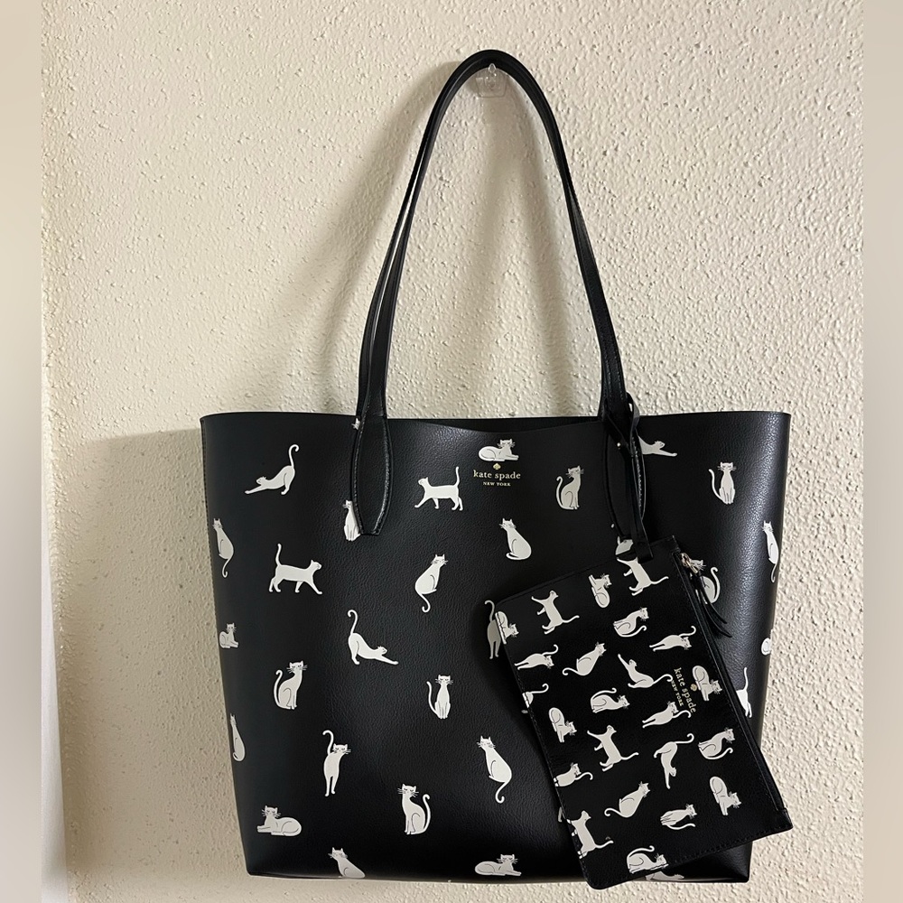 Kate Spade Whiskers Large Reversible Cat Tote Bag